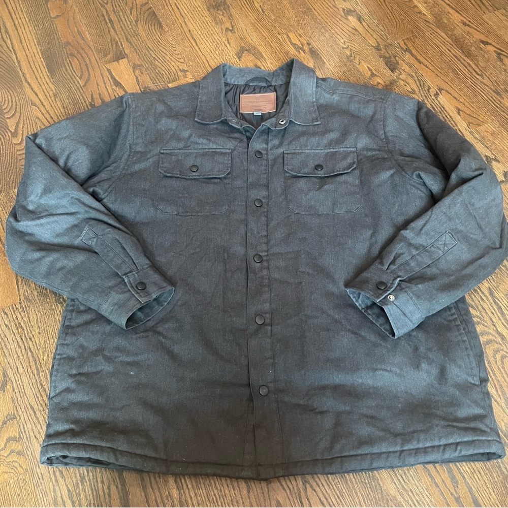 Rugged Elements Gray Quilted Lined Shacket Shirt … - image 1
